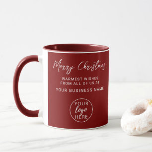 Modern Personalized Merry Christmas Business Logo Mug