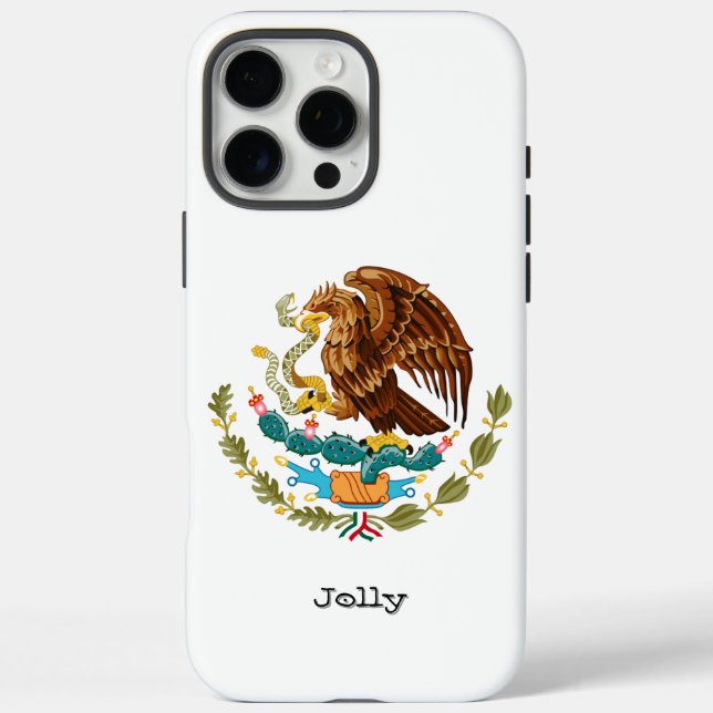 Modern Personalized Mexican Eagle Case-Mate iPhone Case (Back)