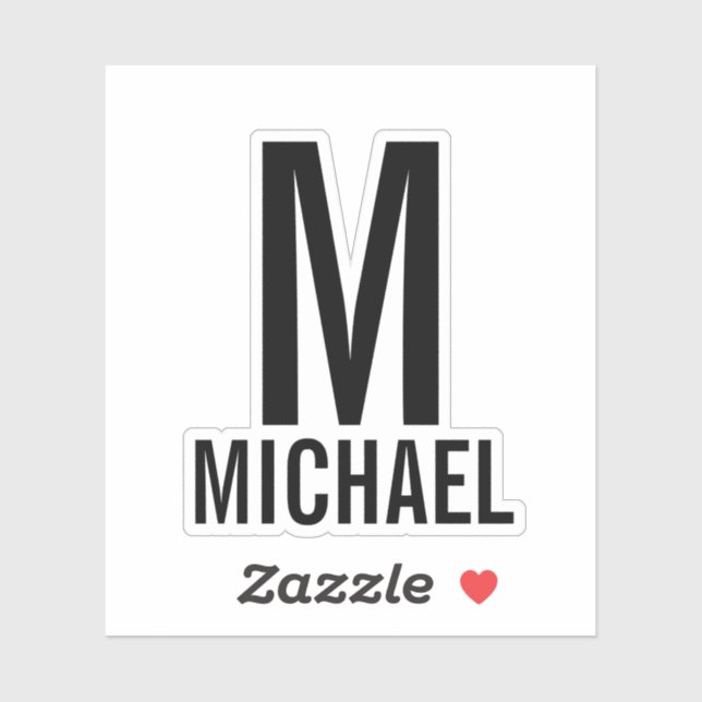 Modern Personalized Monogram and Name (Sheet)