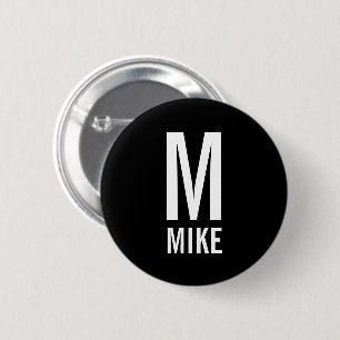 Modern Personalized Monogram and Name 2 Inch Round Button