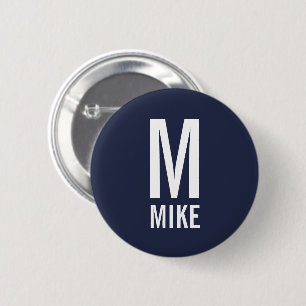 Modern Personalized Monogram and Name 2 Inch Round Button