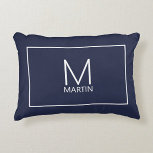 Modern Personalized Monogram and Name Accent Pillow