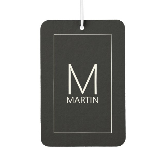 Modern Personalized Monogram and Name Air Freshene Freshener (Front)
