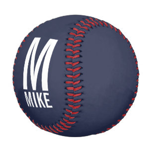 Modern Personalized Monogram and Name Baseball