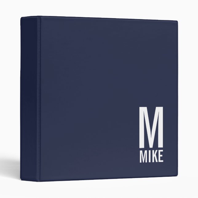 Modern Personalized Monogram and Name Binder (Front/Spine)