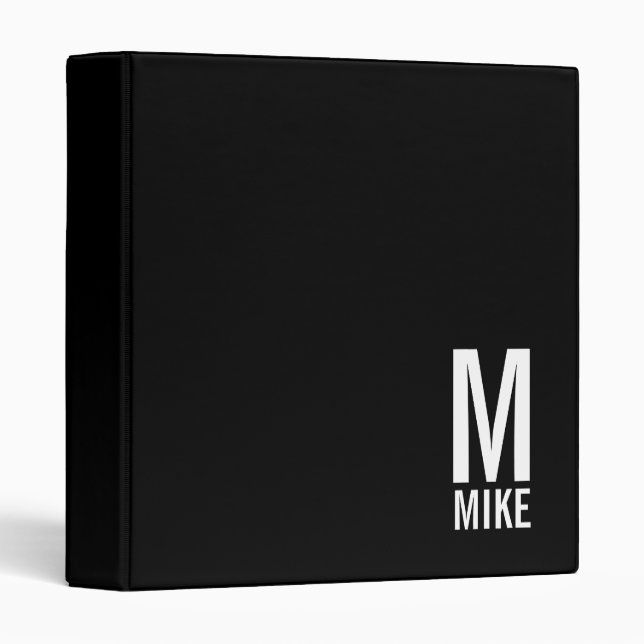 Modern Personalized Monogram and Name Binder (Front/Spine)