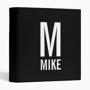 Modern Personalized Monogram and Name Binder