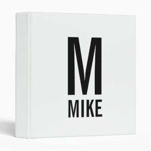 Modern Personalized Monogram and Name Binder