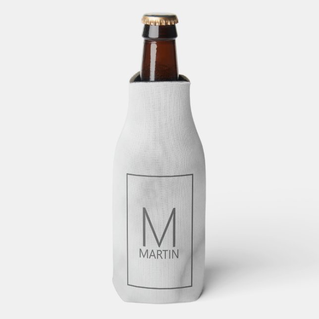 Modern Personalized Monogram and Name Bottle Cooler (Bottle Front)