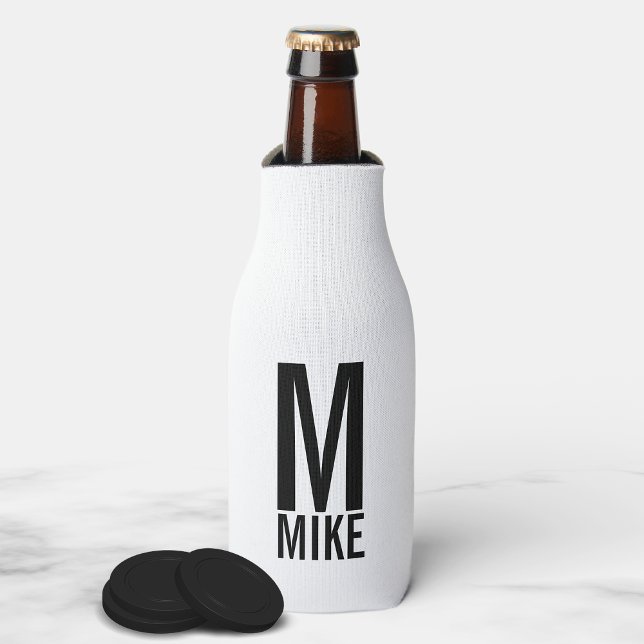 Modern Personalized Monogram and Name Bottle Cooler (Creator Uploaded)