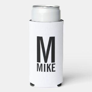 Modern Personalized Monogram and Name Can Cooler