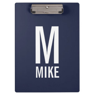 Modern Personalized Monogram and Name Clipboard