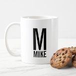 Modern Personalized Monogram and Name Coffee Mug<br><div class="desc">Modern Black and White Bold Monogram Design featuring personalized monogram and name in modern bold sans serif font style.

Unique gift for dad,  husband,  grandparents,  best man,  groomsmen and more.
Also perfect as birthday gift,  holiday gift,  family reunion gift and for any special occasions.</div>