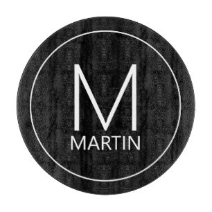Modern Personalized Monogram and Name Cutting Boar Board