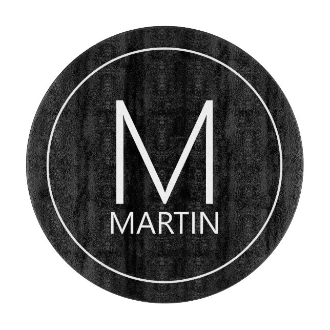Modern Personalized Monogram and Name Cutting Boar Cutting Board (Front)