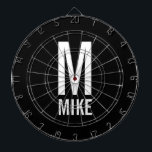 Modern Personalized Monogram and Name Dartboard<br><div class="desc">Modern Black and White Bold Monogram Design featuring personalized monogram and name in modern bold sans serif font style.

Unique gift for dad,  husband,  grandparents and more.
Also perfect as modern loft/minimalist home decor accessories,  birthday gift,  holiday gift,  family reunion gift,  housewarming gift and gift for any special occasions.</div>