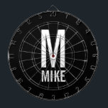Modern Personalized Monogram and Name Dartboard<br><div class="desc">Modern Black and White Bold Monogram Design featuring personalized monogram and name in modern bold sans serif font style.

Unique gift for dad,  husband,  grandparents and more.
Also perfect as modern loft/minimalist home decor accessories,  birthday gift,  holiday gift,  family reunion gift,  housewarming gift and gift for any special occasions.</div>