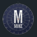 Modern Personalized Monogram and Name Dartboard<br><div class="desc">Modern Black and White Bold Monogram Design featuring personalized monogram and name in modern bold sans serif font style.

Unique gift for dad,  husband,  grandparents and more.
Also perfect as modern loft/minimalist home decor accessories,  birthday gift,  holiday gift,  family reunion gift,  housewarming gift and gift for any special occasions.</div>