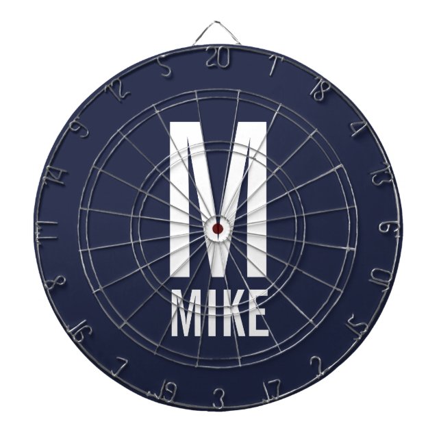 Modern Personalized Monogram and Name Dartboard (Front)