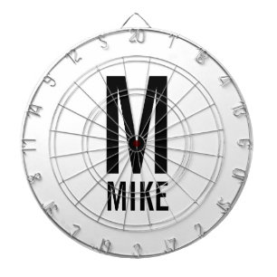 Modern Personalized Monogram and Name Dartboard