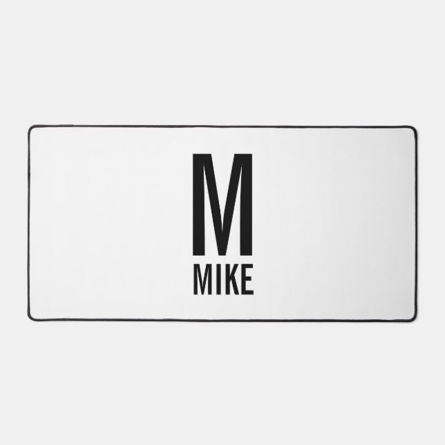 Modern Personalized Monogram and Name Desk Mat (Front)