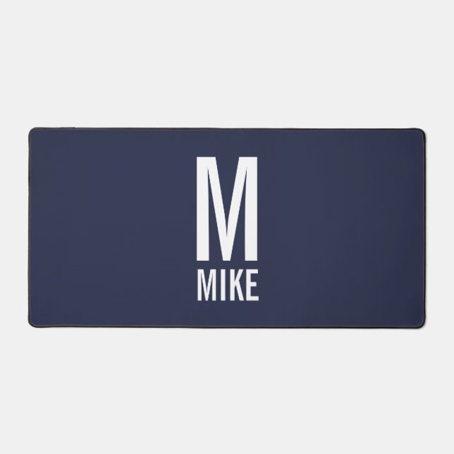 Modern Personalized Monogram and Name Desk Mat (Front)
