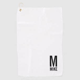 Modern Personalized Monogram and Name Golf Towel