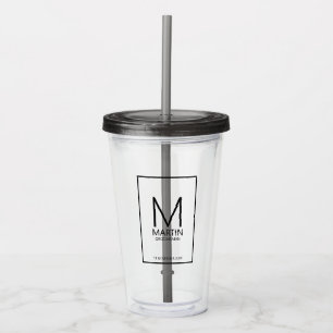 Modern Personalized Monogram and Name Groomsmen Acrylic Tumbler