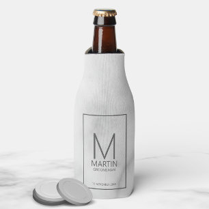 Modern Personalized Monogram and Name Groomsmen Bottle Cooler