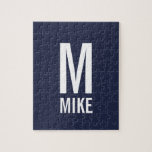 Modern Personalized Monogram and Name Jigsaw Puzzle<br><div class="desc">Modern Black and White Bold Monogram Design featuring personalized monogram and name in modern bold sans serif font style.

Perfect as modern loft/minimalist home decor accessories,  housewarming gift,  family reunion gift and gift for any special occasions.</div>