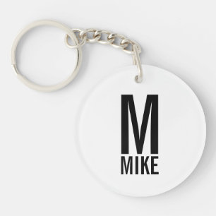 Modern Personalized Monogram and Name Keychain