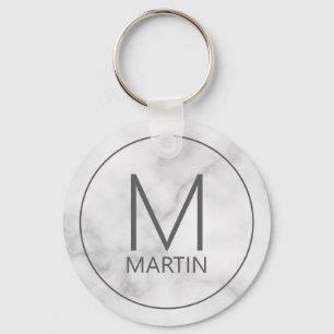 Modern Personalized Monogram and Name Keychain