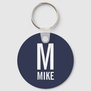 Modern Personalized Monogram and Name Keychain