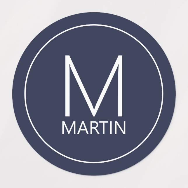 Modern Personalized Monogram and Name Labels (Design 1)