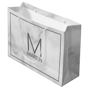 Modern Personalized Monogram and Name Large Gift Bag