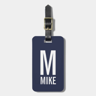 Modern Personalized Monogram and Name Luggage Tag