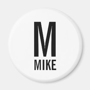 Modern Personalized Monogram and Name Magnet
