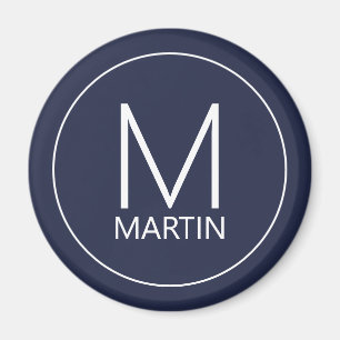 Modern Personalized Monogram and Name Magnet