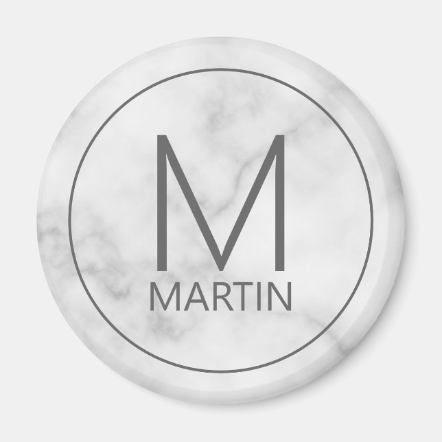 Modern Personalized Monogram and Name Magnet (Front)