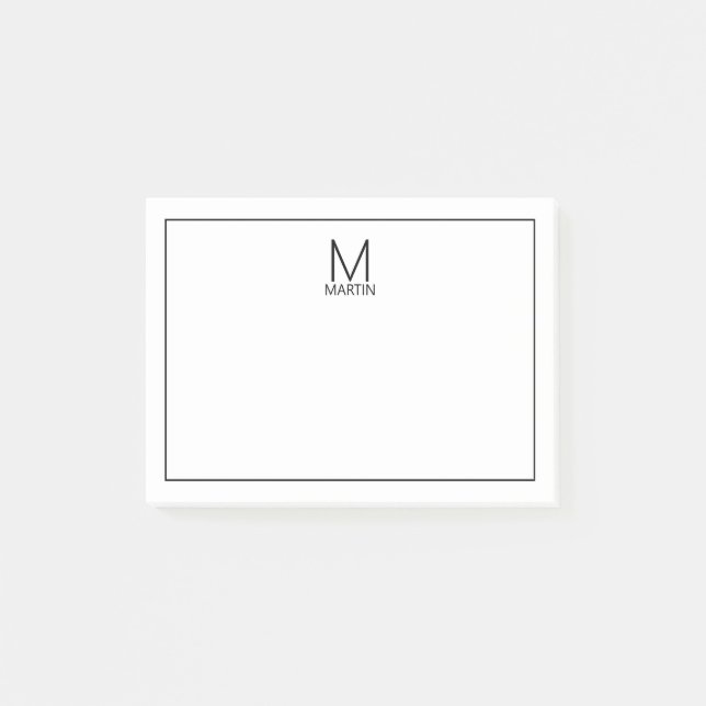 Modern Personalized Monogram and Name Notepad (Front)