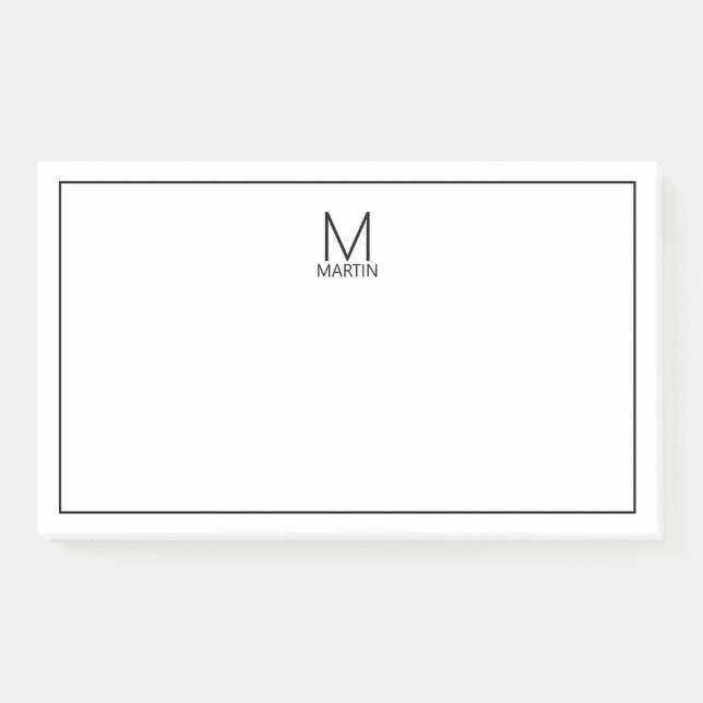 Modern Personalized Monogram and Name Notepad (Front)