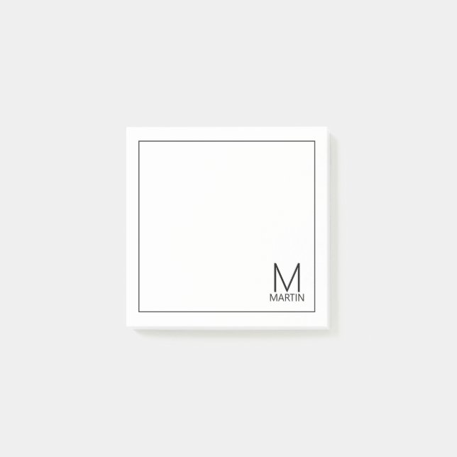 Modern Personalized Monogram and Name Notepad (Front)