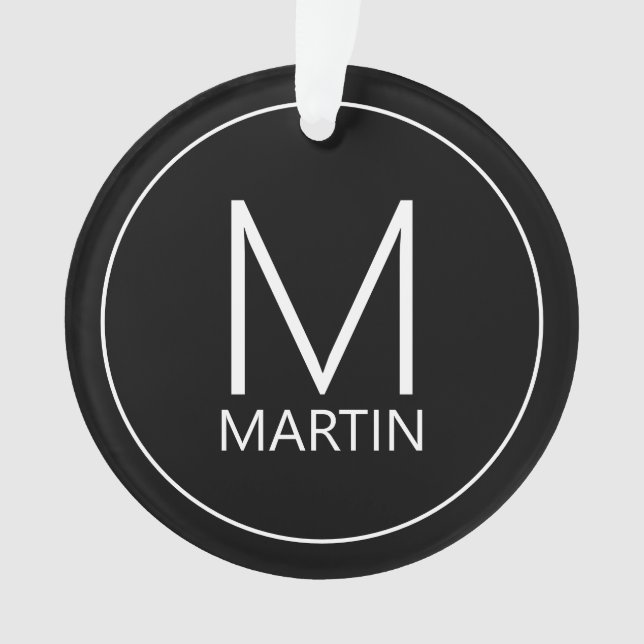 Modern Personalized Monogram and Name Ornament (Front)