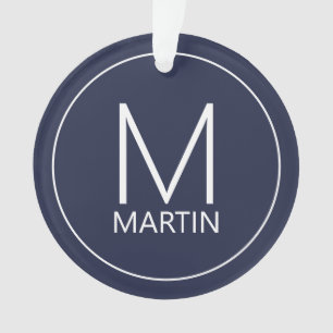 Modern Personalized Monogram and Name Ornament