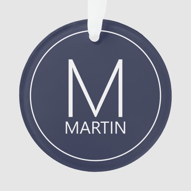 Modern Personalized Monogram and Name Ornament (Front)