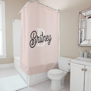 Modern Personalized Monogram and Name Pastel Pink