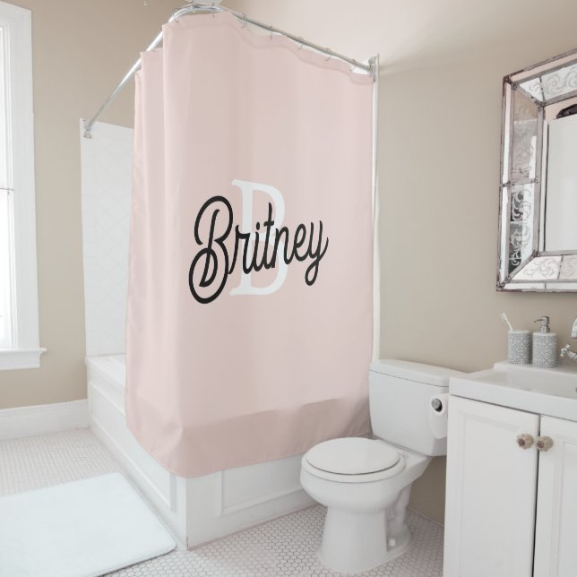 Modern Personalized Monogram and Name Pastel Pink (In Situ)
