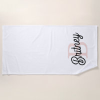 Modern Personalized Monogram and Name Pastel Pink