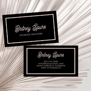 Modern Personalized Monogram and Name Pastel Pink Business Card