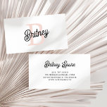 Modern Personalized Monogram and Name Pastel Pink Business Card<br><div class="desc">Introducing our Modern Personalized Monogram and Name Pastel Pink Business Card, a sophisticated way to make a lasting impression. These business cards feature a contemporary design in soft pastel pink, personalized with your monogram and name for a unique and professional look. Perfect for networking events, client meetings, or as a...</div>